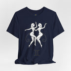 Gemini Zodiac Tee - Minimalistic Black and White Unisex Design