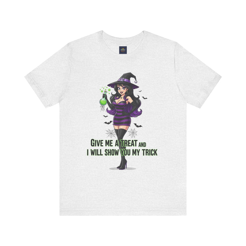 Sexy Witch Halloween T-Shirt - Flirty Witch Costume Tee | Trick or Treat Halloween Shirt - Atlas Briefly