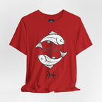 Pisces Zodiac T-shirt - Minimalist Black and White Unisex Tee