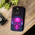 Neon Skull Synthwave Phone Case - Retro 80s Cyberpunk Mobile Cover | Vaporwave Tech Gift - Atlas Briefly
