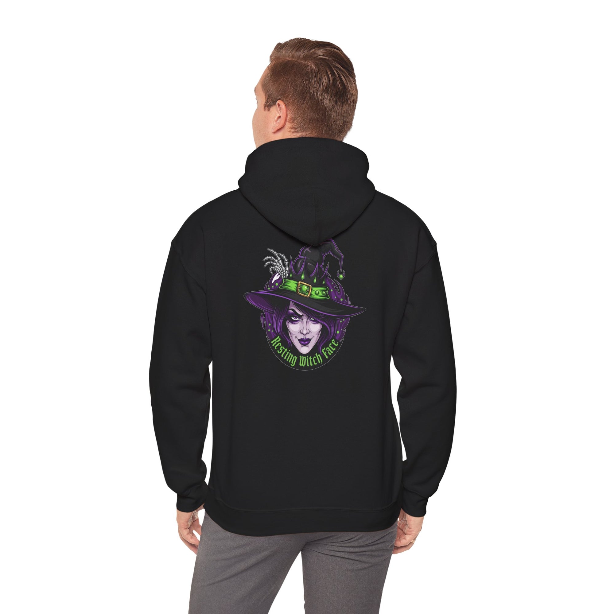 Resting Witch Face Halloween Hoodie – Funny Witch Graphic - Atlas Briefly