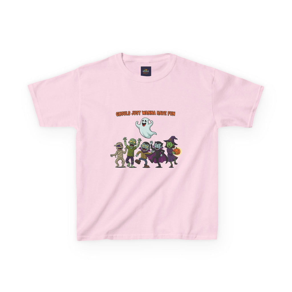 Ghouls Just Wanna Have Fun Kids Halloween T-Shirt | Funny Ghost Mummy Zombie Vampire Witch Shirt for Boys & Girls Trick or Treat Tee - Atlas Briefly