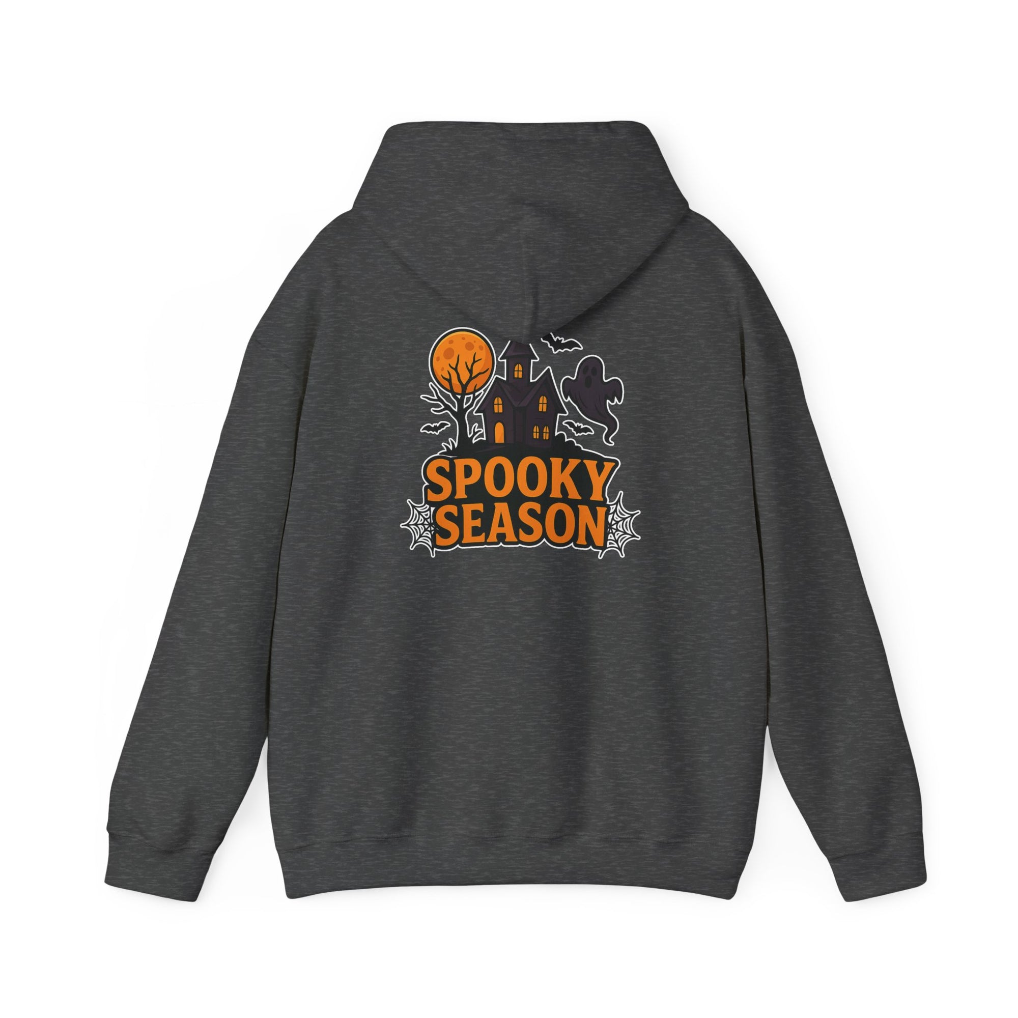 Spooky Season Halloween Hoodie - Haunted House Ghost Bat Design | Cozy Halloween Sweatshirt - Atlas Briefly