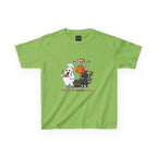 Eat Drink and Be Scary Kids Halloween T-Shirt | Cute Ghost Skeleton Pumpkin Cat Shirt for Boys Girls Trick or Treat Tee - Atlas Briefly