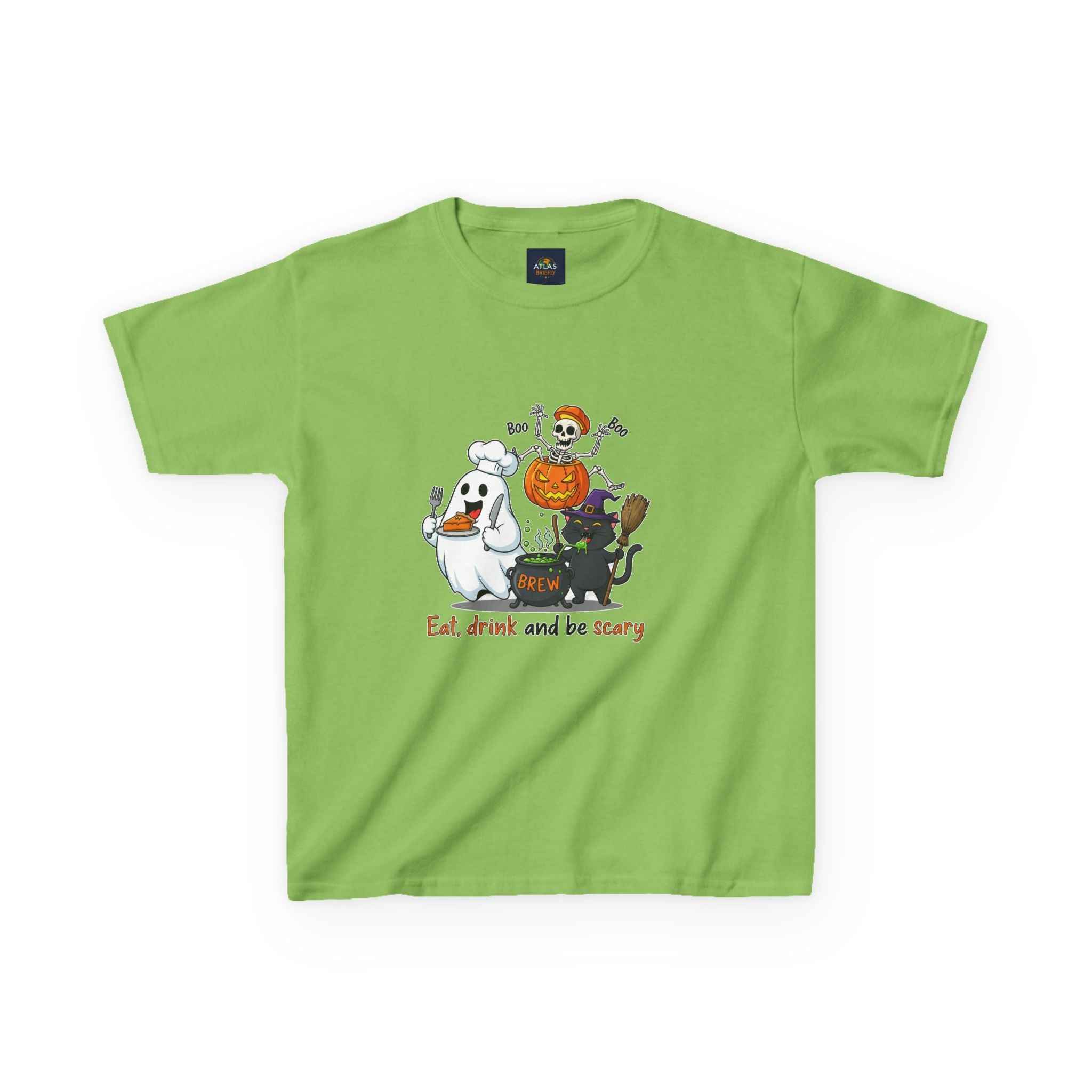 Eat Drink and Be Scary T-Shirt for kids - Atlas Briefly