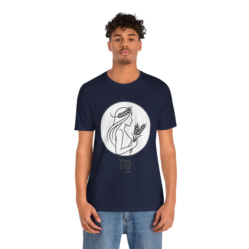 Virgo Zodiac Tee - Minimalist Black and White Unisex T-Shirt