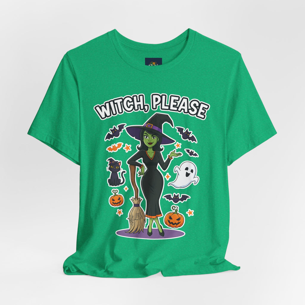 Witch Please Halloween T-Shirt - Sassy Witch Tee with Pumpkin Design | Funny Halloween Shirt - Atlas Briefly