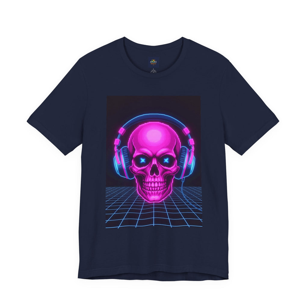 Neon Skull Synthwave Tee - Atlas Briefly