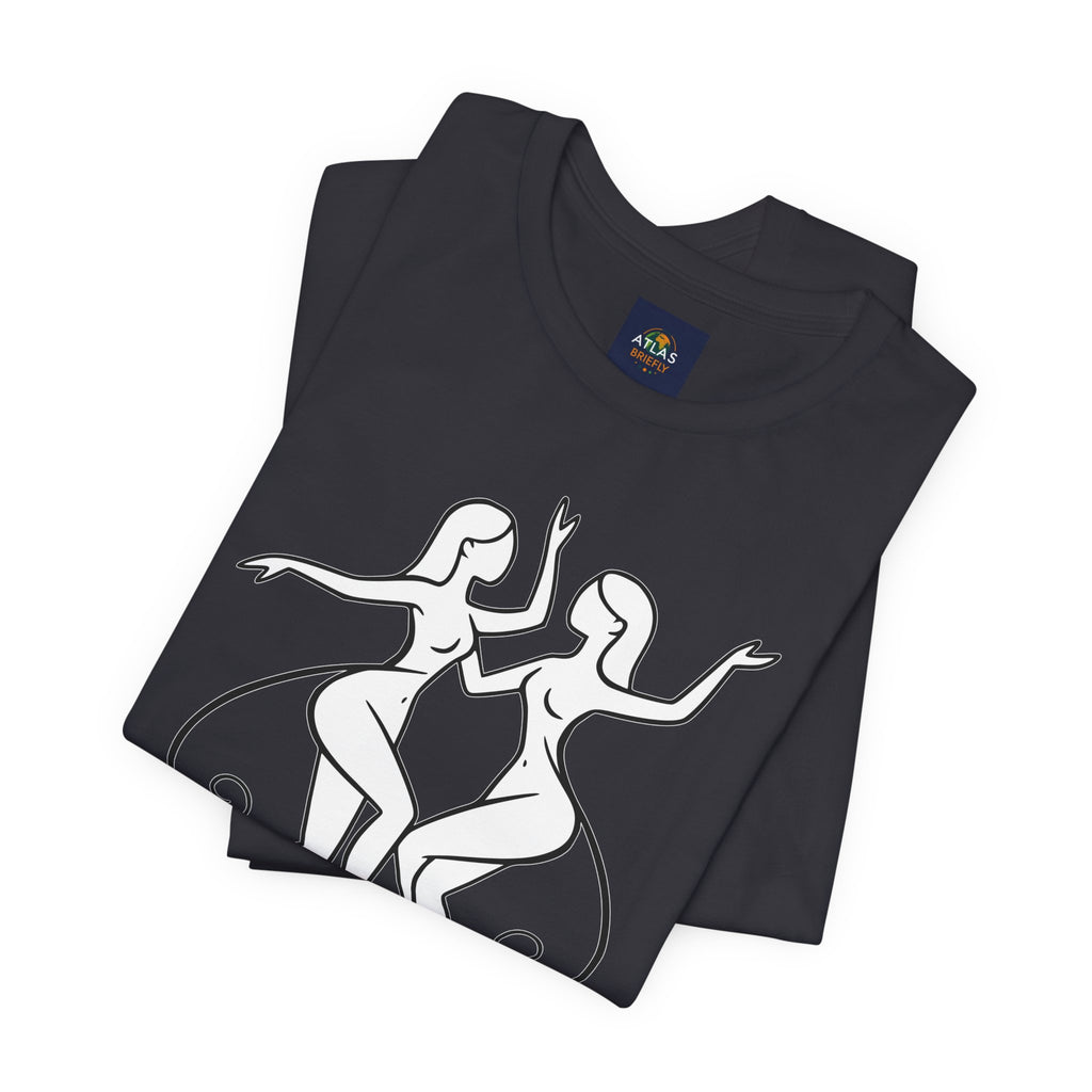 Gemini Zodiac Tee - Minimalistic Black and White Unisex Design