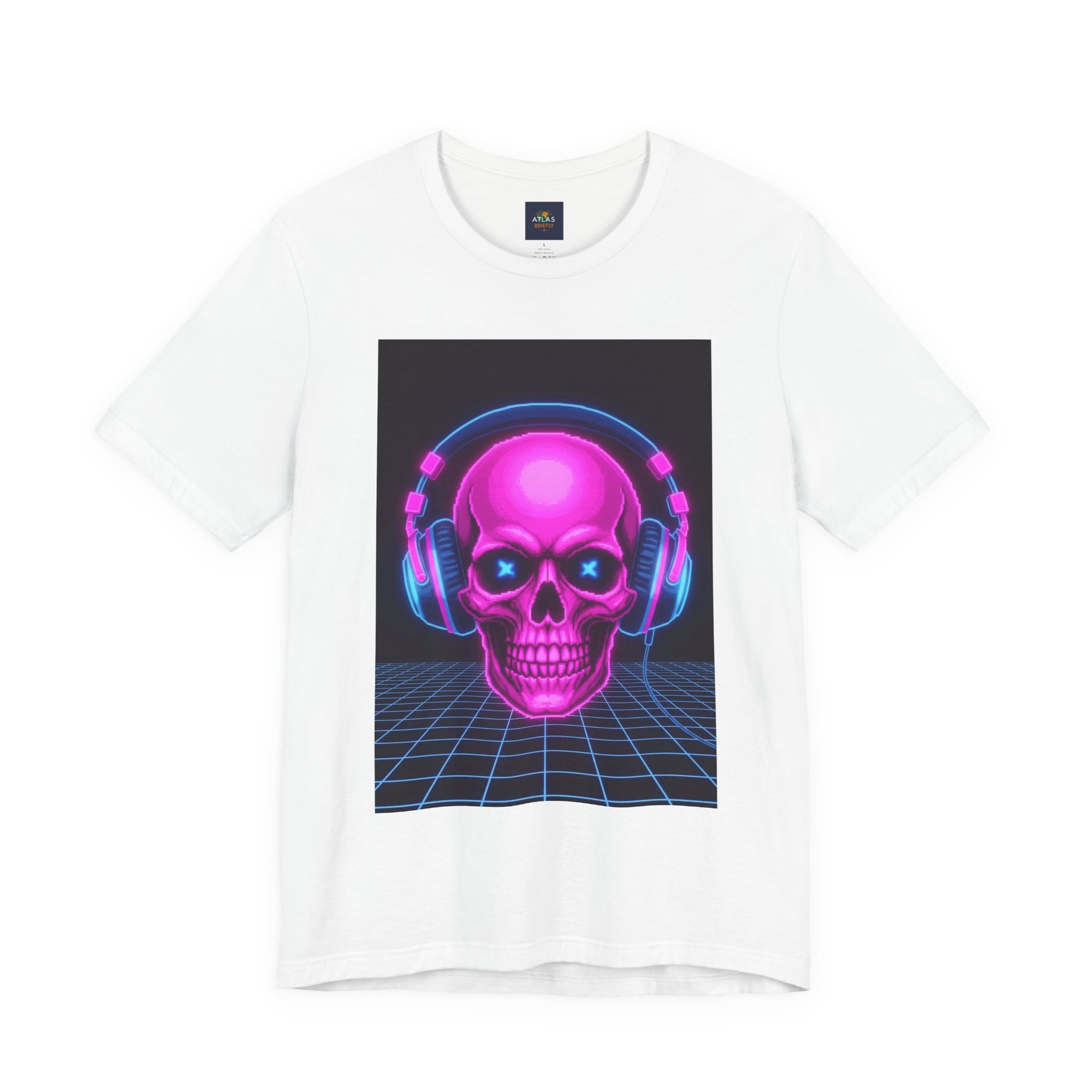 Neon Skull Synthwave Tee - Atlas Briefly