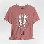 Gemini Zodiac Tee - Minimalistic Black and White Unisex Design