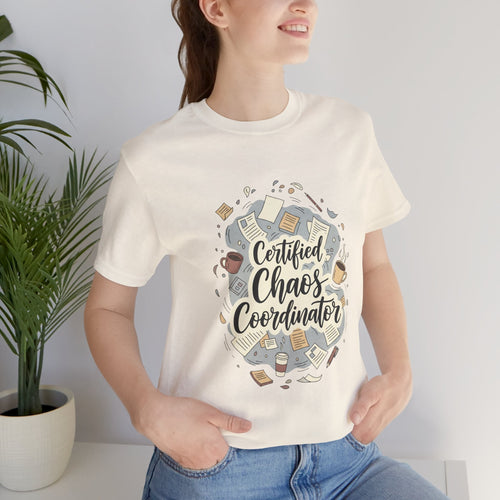 Certified Chaos Coordinator T-Shirt - Funny Mom Teacher Gift | Organized Chaos Tee for Stress-Free Life - Atlas Briefly