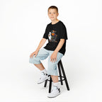Eat Drink and Be Scary Kids Halloween T-Shirt | Cute Ghost Skeleton Pumpkin Cat Shirt for Boys Girls Trick or Treat Tee - Atlas Briefly