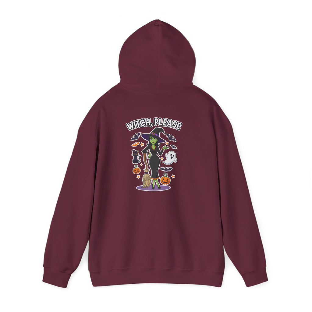 Witch Please Halloween Hoodie - Sassy Witch Sweatshirt with Pumpkin & Ghost Design | Halloween Apparel - Atlas Briefly