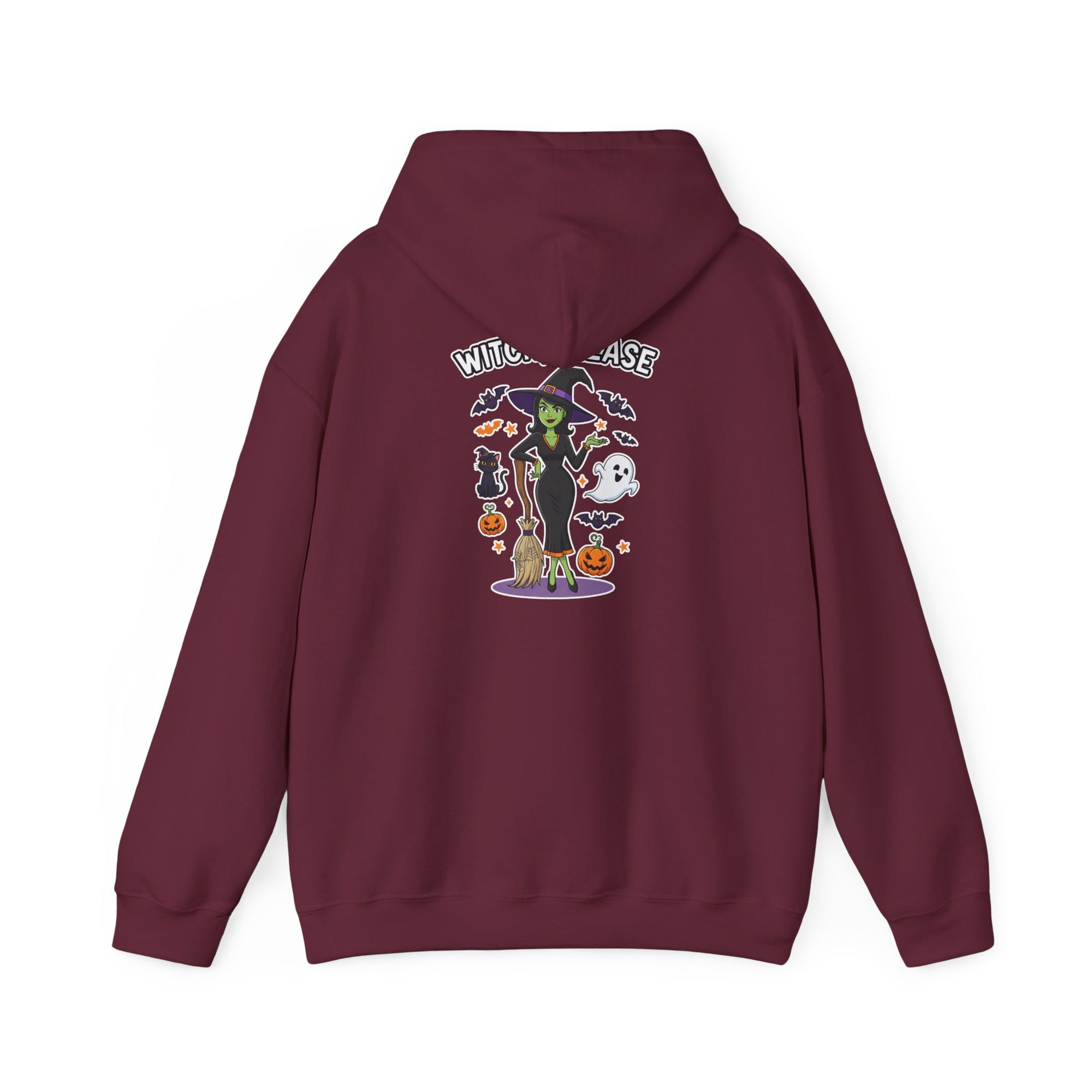 Witch Please Halloween Hoodie - Sassy Witch Sweatshirt with Pumpkin & Ghost Design | Halloween Apparel - Atlas Briefly