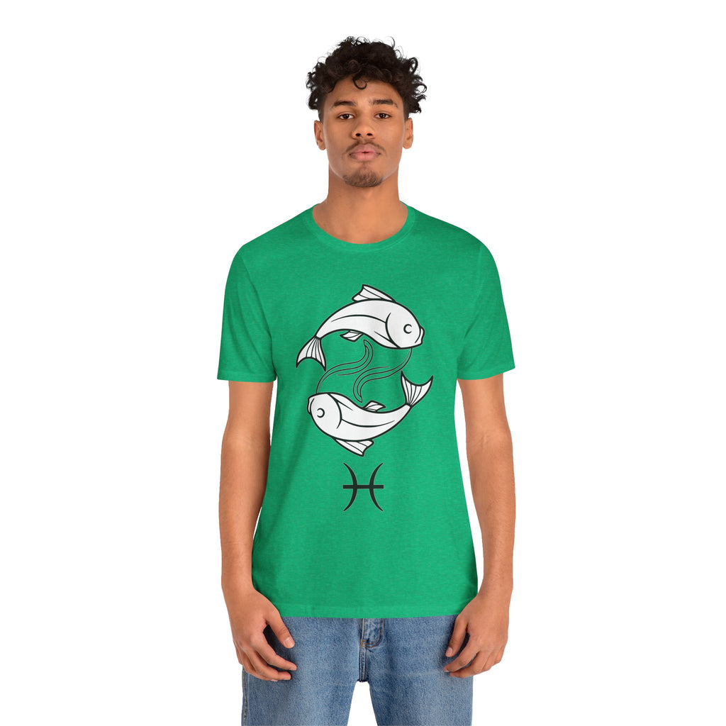 Pisces Zodiac T-shirt - Minimalist Black and White Unisex Tee