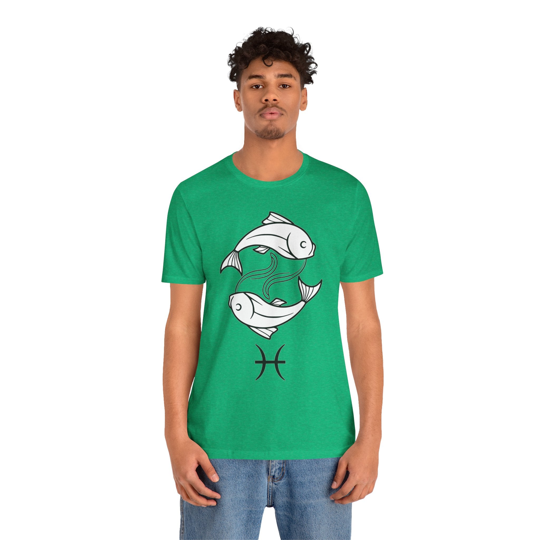Pisces Zodiac T-shirt - Minimalist Black and White Unisex Tee