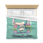 NamasTe-Rex Duvet Cover - Yoga Dinosaur Bedding for a Playful Bedroom - Atlas Briefly