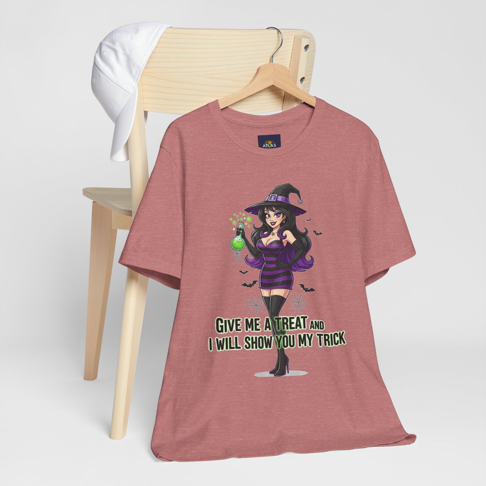 Sexy Witch Halloween T-Shirt - Flirty Witch Costume Tee | Trick or Treat Halloween Shirt - Atlas Briefly