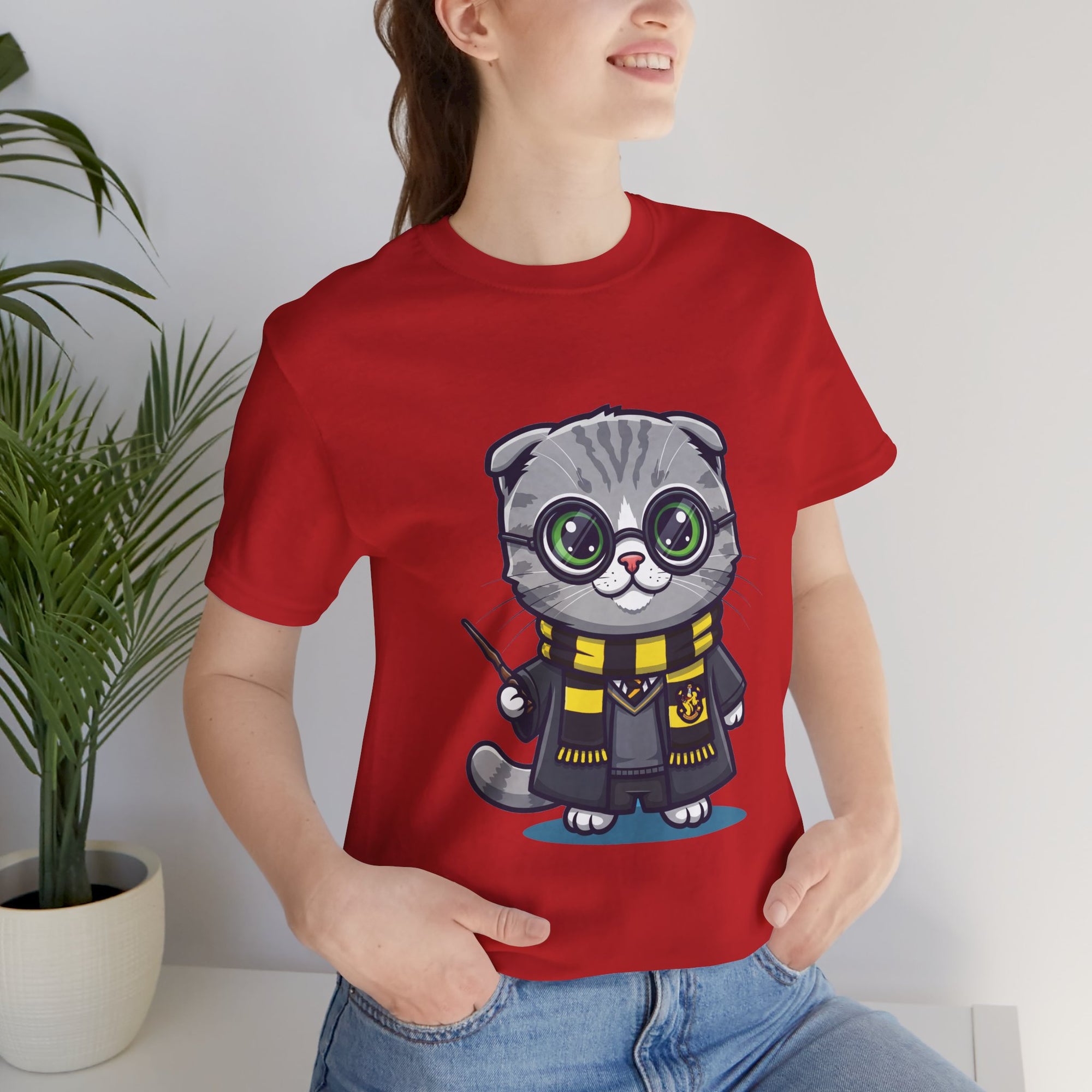 Hufflepurr Harry Potter T-Shirt - Funny Wizarding World Tee | Cute Potter Cat Gift - Atlas Briefly