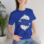 Pisces Zodiac T-shirt - Minimalist Black and White Unisex Tee