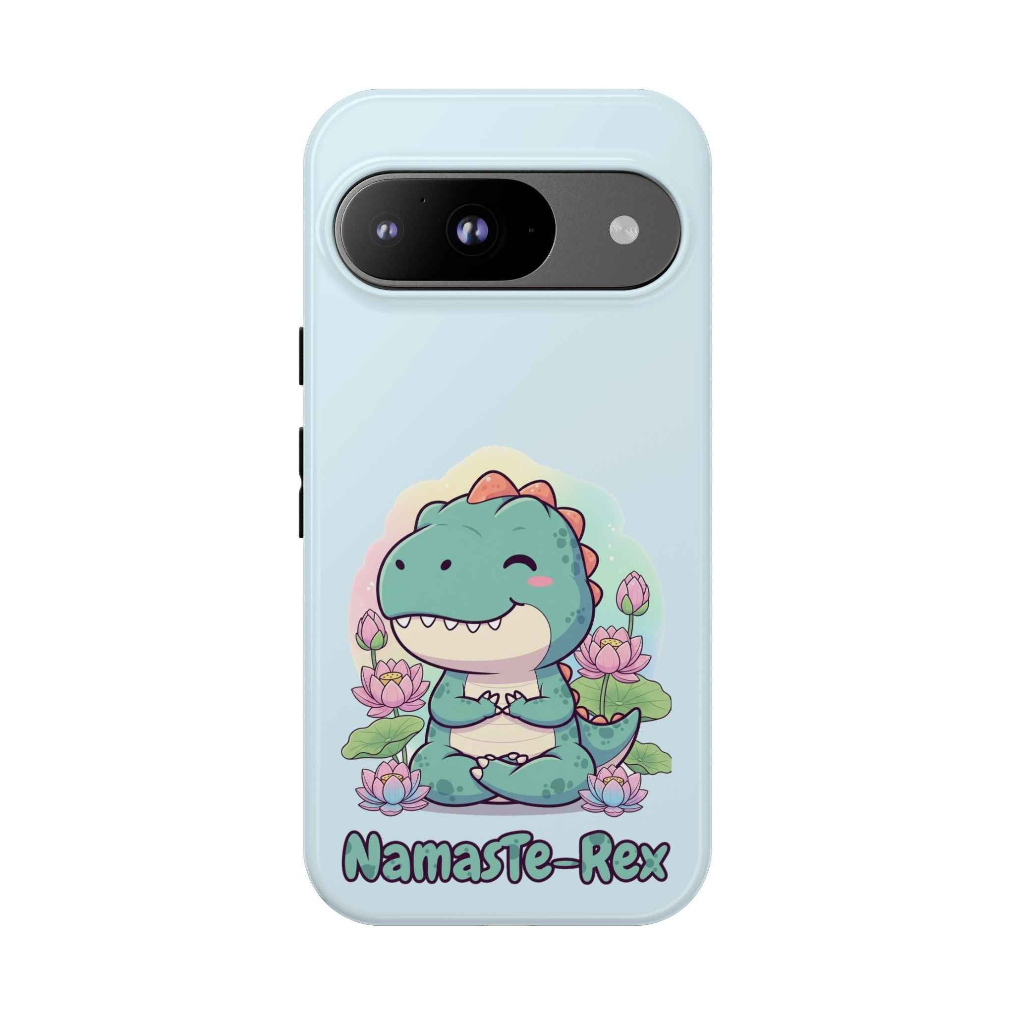 NamasTe-Rex Phone Case - Funny Yoga T-Rex Meditating Dinosaur Mobile Cover for Zen Lovers - Atlas Briefly