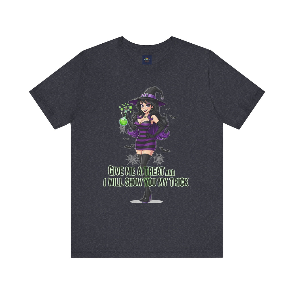 Sexy Witch Halloween T-Shirt - Flirty Witch Costume Tee | Trick or Treat Halloween Shirt - Atlas Briefly