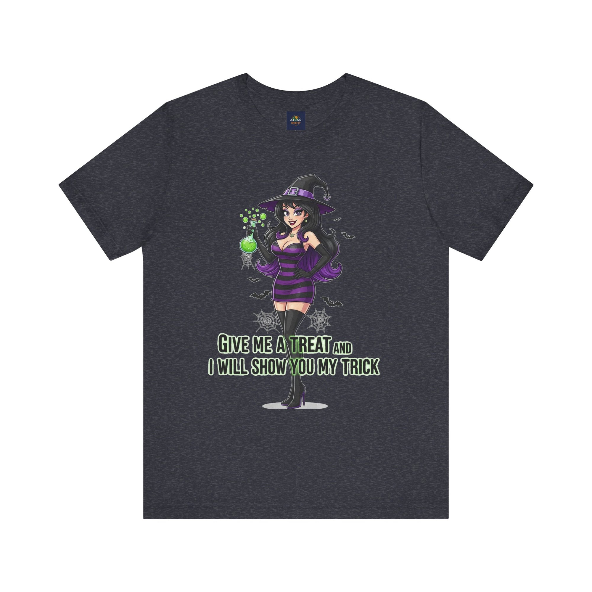 Sexy Witch Halloween T-Shirt - Flirty Witch Costume Tee | Trick or Treat Halloween Shirt - Atlas Briefly