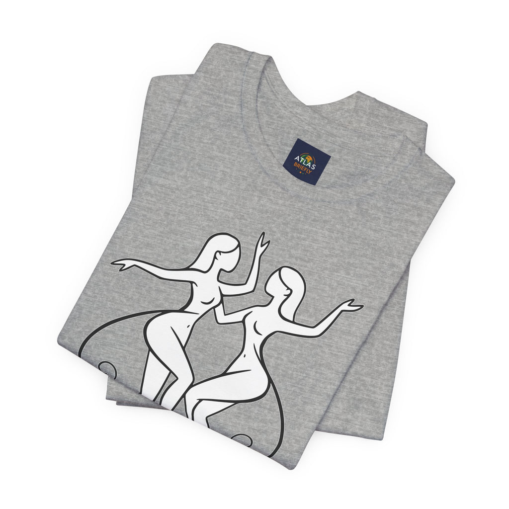 Gemini Zodiac Tee - Minimalistic Black and White Unisex Design