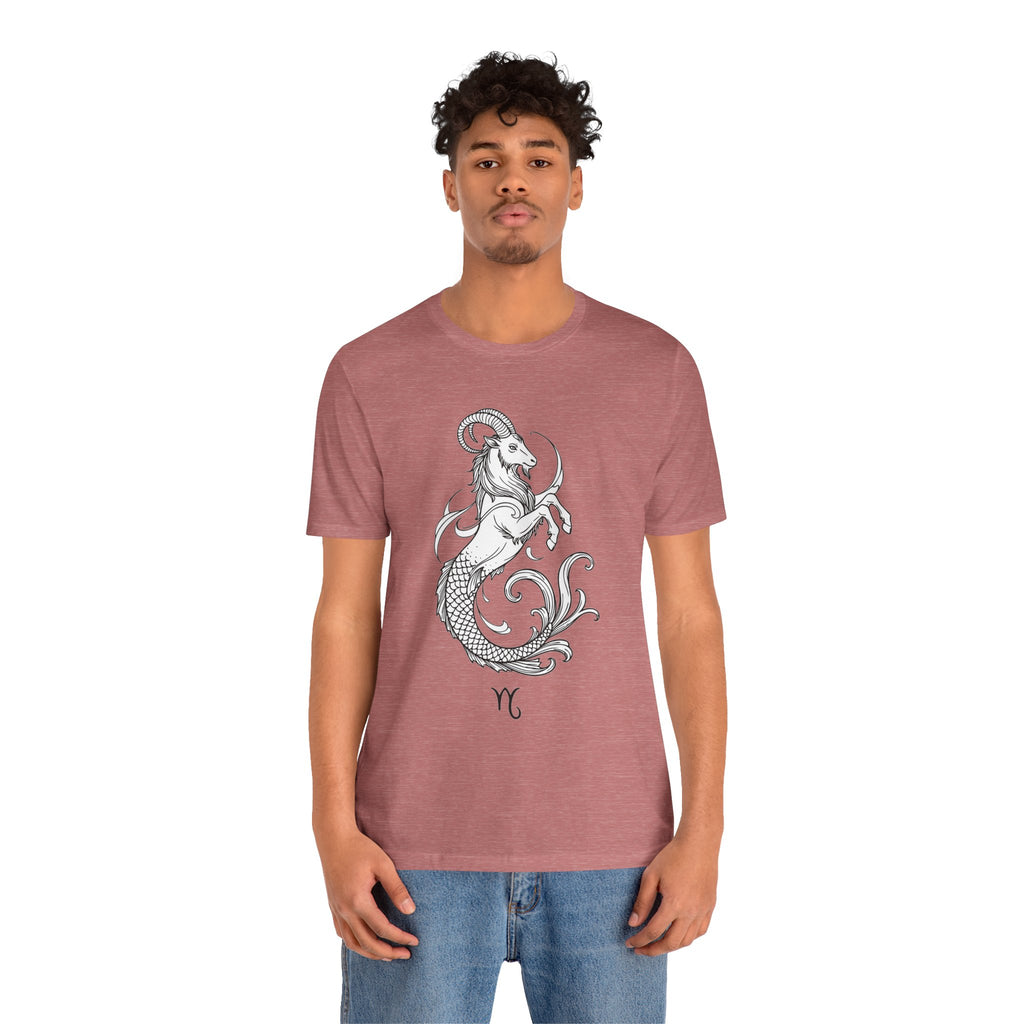 Capricorn Zodiac Tee - Unisex Minimalist Horoscope Shirt in Black and White