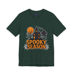 Spooky Season Halloween T-Shirt - Haunted House Ghost Bat Graphic Tee | Halloween Landscape Shirt - Atlas Briefly