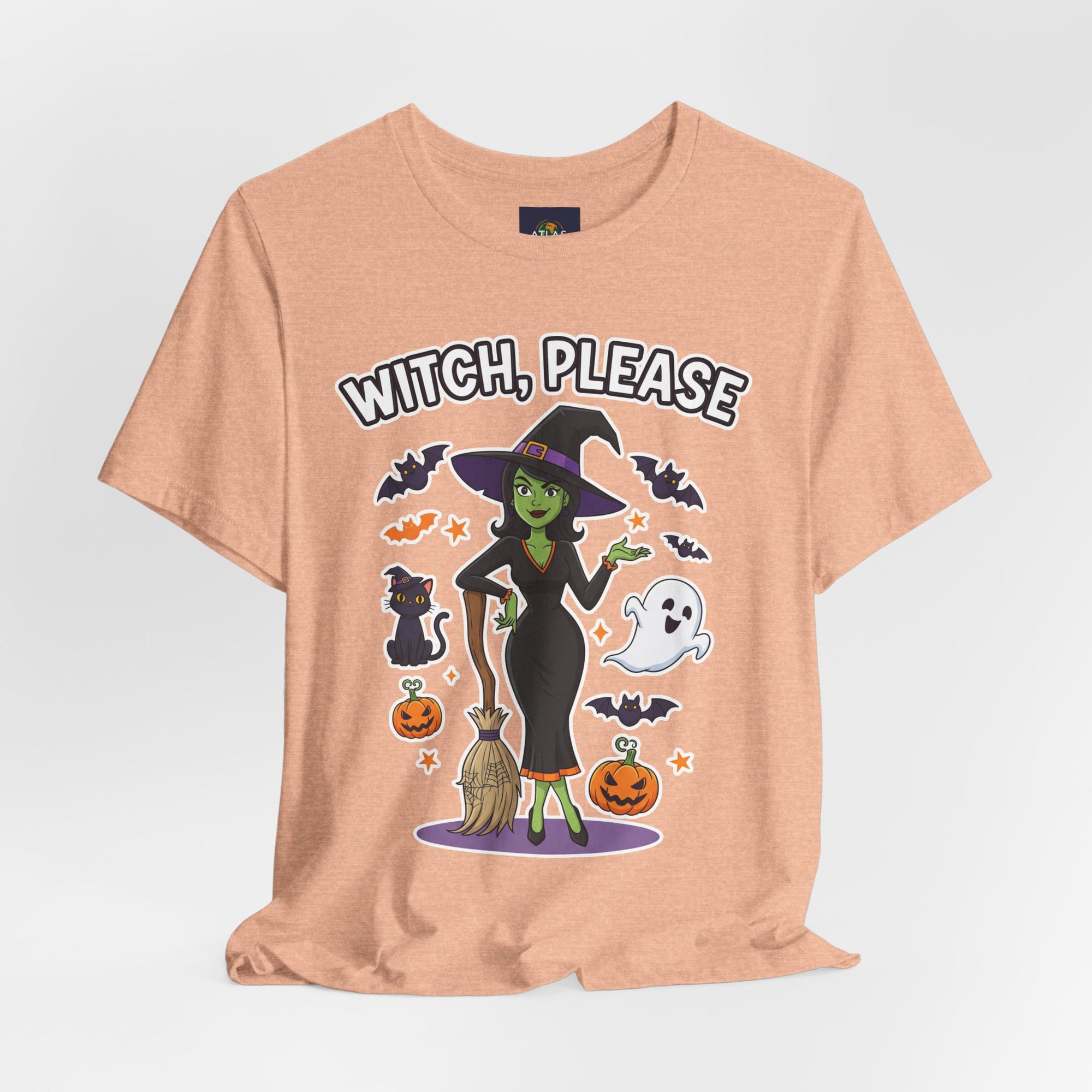 Witch Please Halloween T-Shirt - Sassy Witch Tee with Pumpkin Design | Funny Halloween Shirt - Atlas Briefly