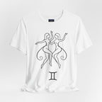 Gemini Zodiac Tee - Minimalistic Black and White Unisex Design