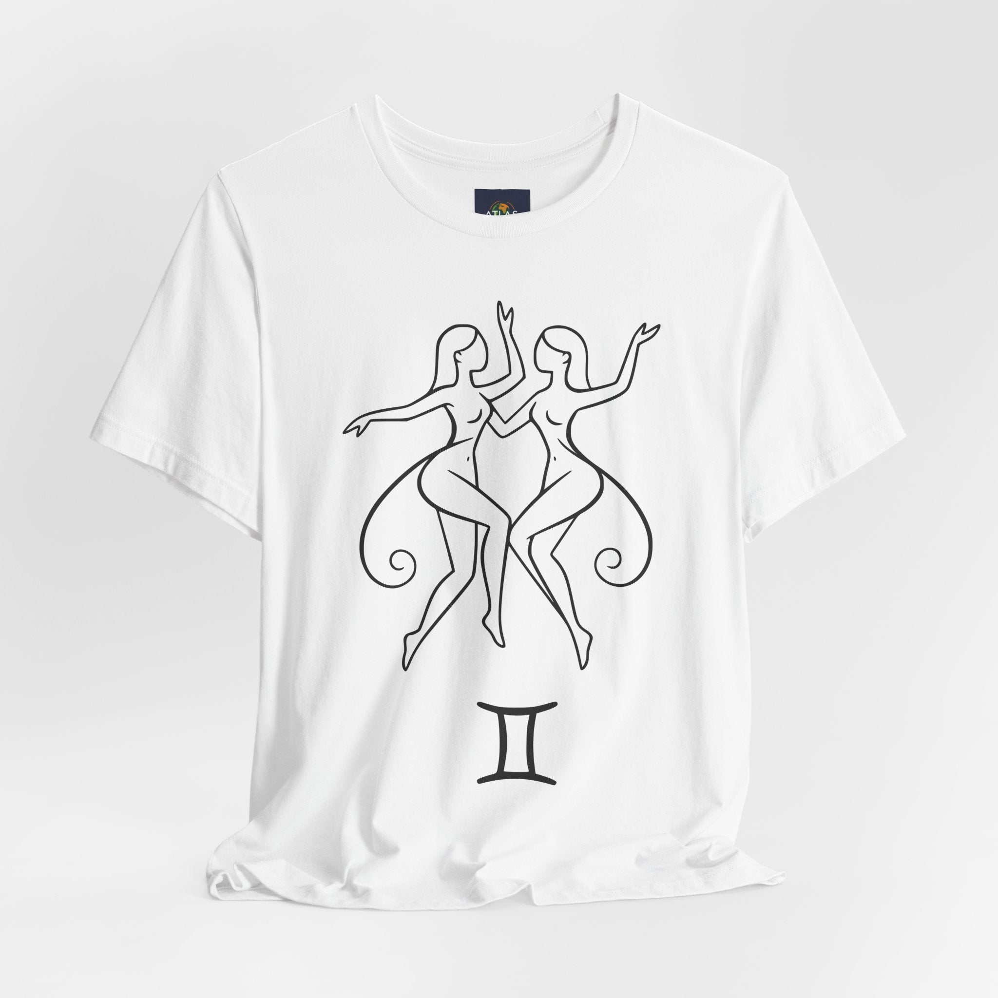 Gemini Zodiac Tee - Minimalistic Black and White Unisex Design