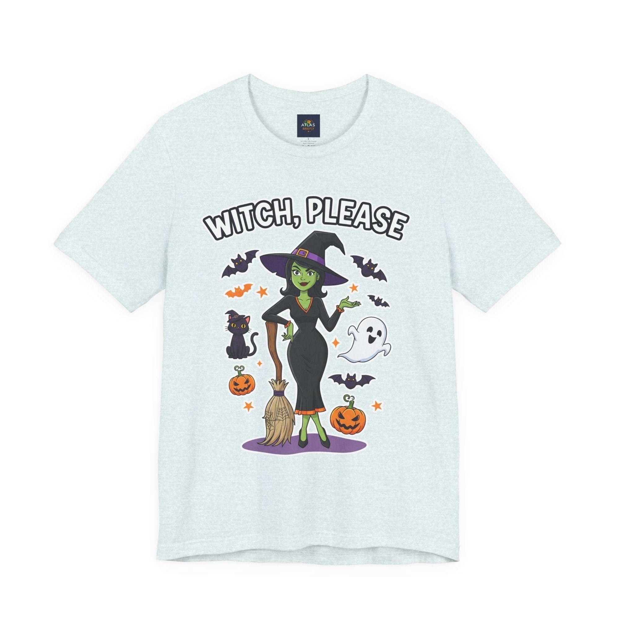 Witch Please Halloween T-Shirt - Sassy Witch Tee with Pumpkin Design | Funny Halloween Shirt - Atlas Briefly
