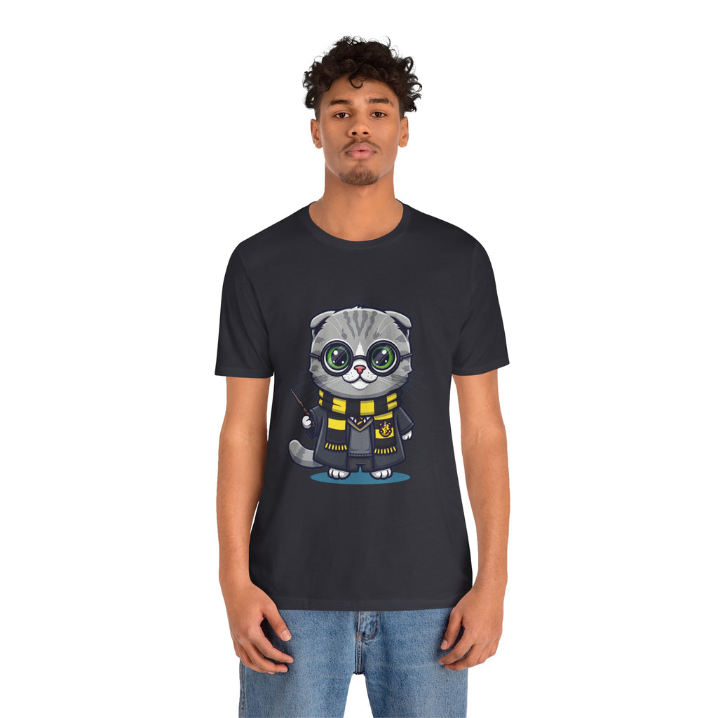 Hufflepurr Harry Potter T-Shirt - Funny Wizarding World Tee | Cute Potter Cat Gift - Atlas Briefly