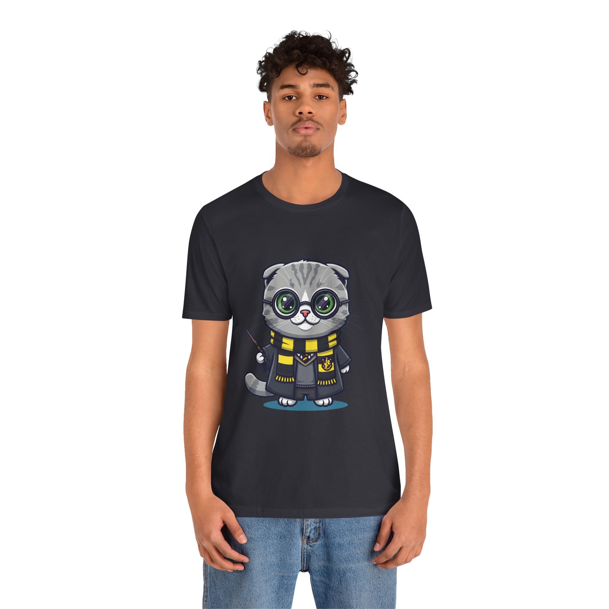 Hufflepurr Harry Potter T-Shirt - Funny Wizarding World Tee | Cute Potter Cat Gift - Atlas Briefly