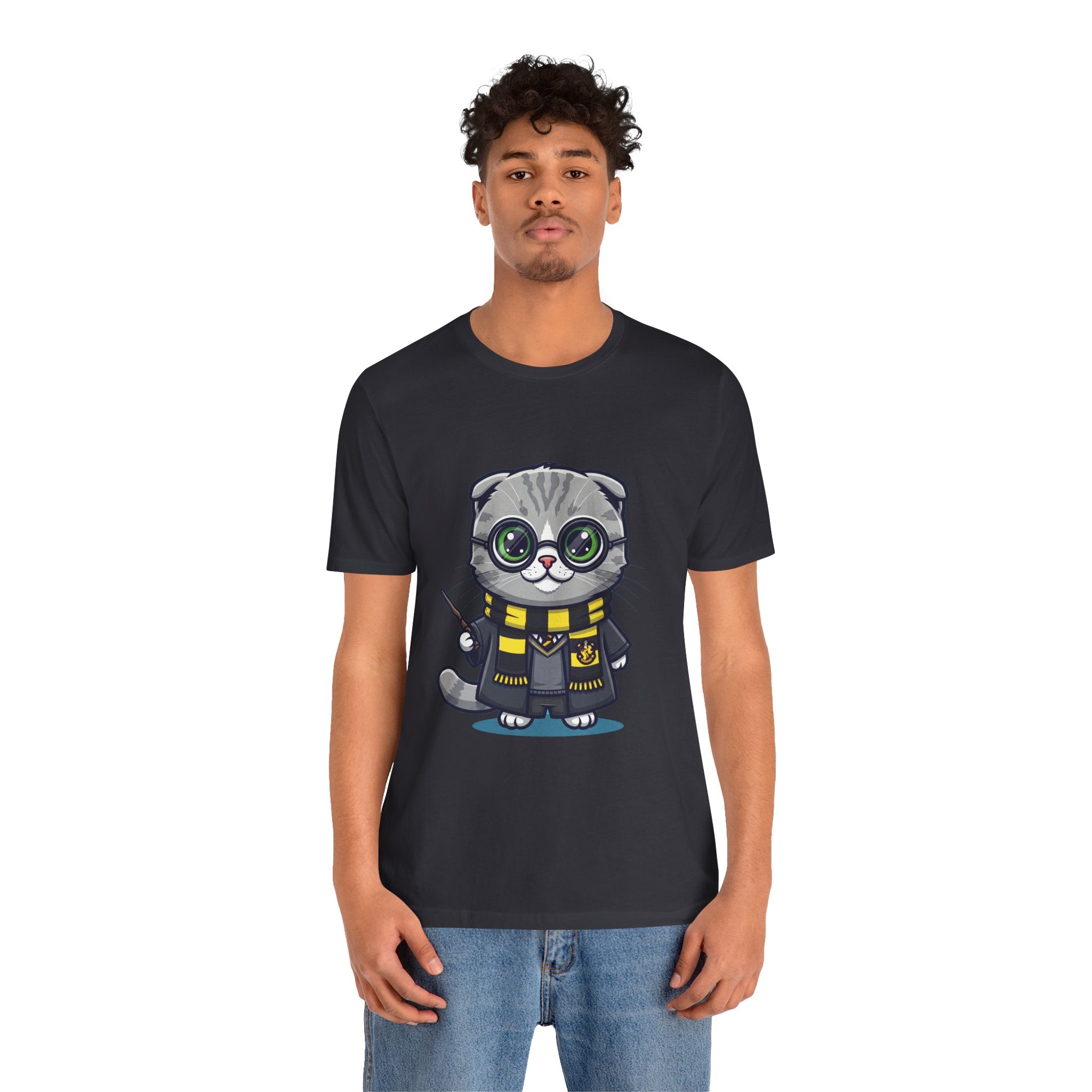 Hufflepurr Harry Potter T-Shirt - Funny Wizarding World Tee | Cute Potter Cat Gift - Atlas Briefly