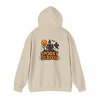 Spooky Season Halloween Hoodie - Haunted House Ghost Bat Design | Cozy Halloween Sweatshirt - Atlas Briefly