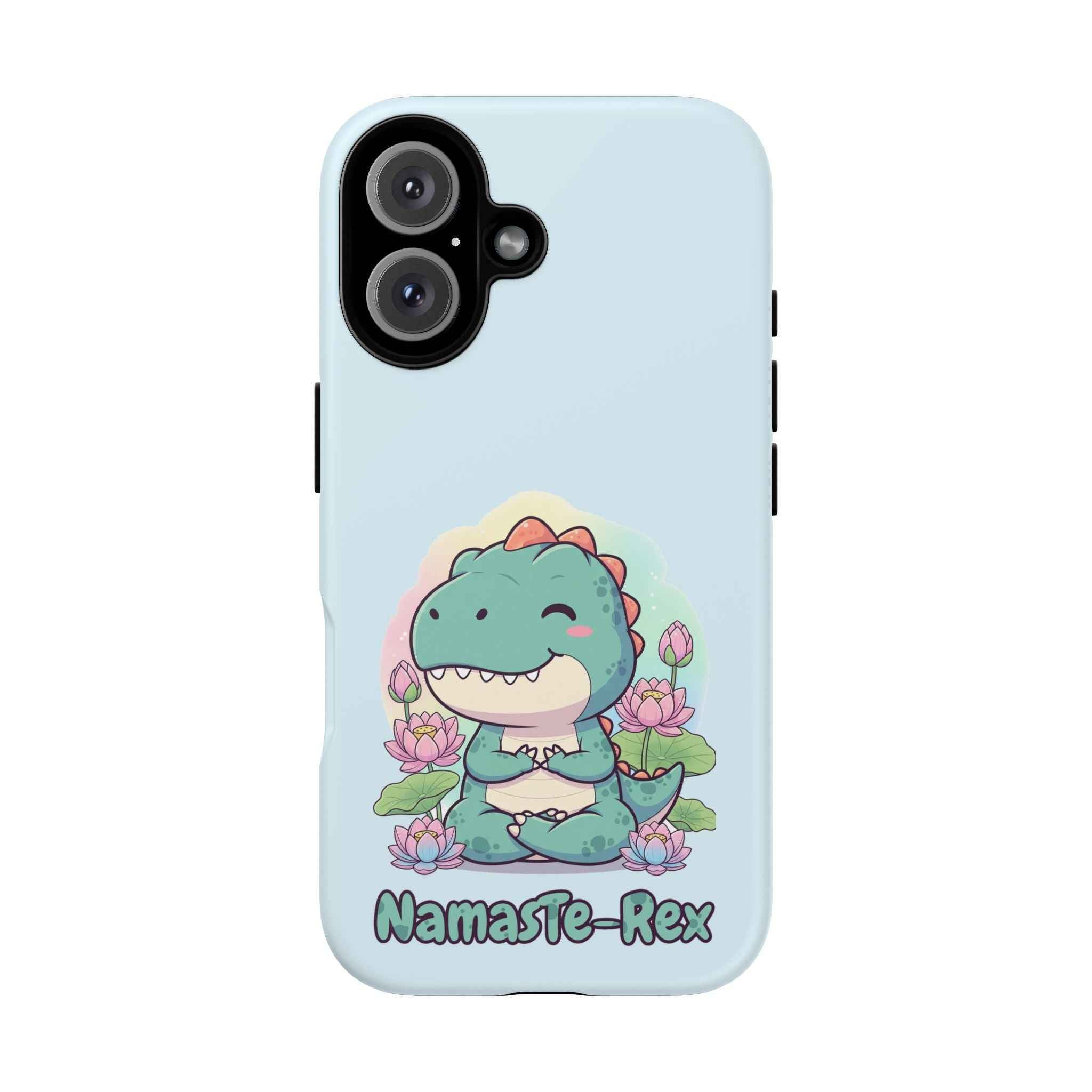 NamasTe-Rex Phone Case - Funny Yoga T-Rex Meditating Dinosaur Mobile Cover for Zen Lovers - Atlas Briefly