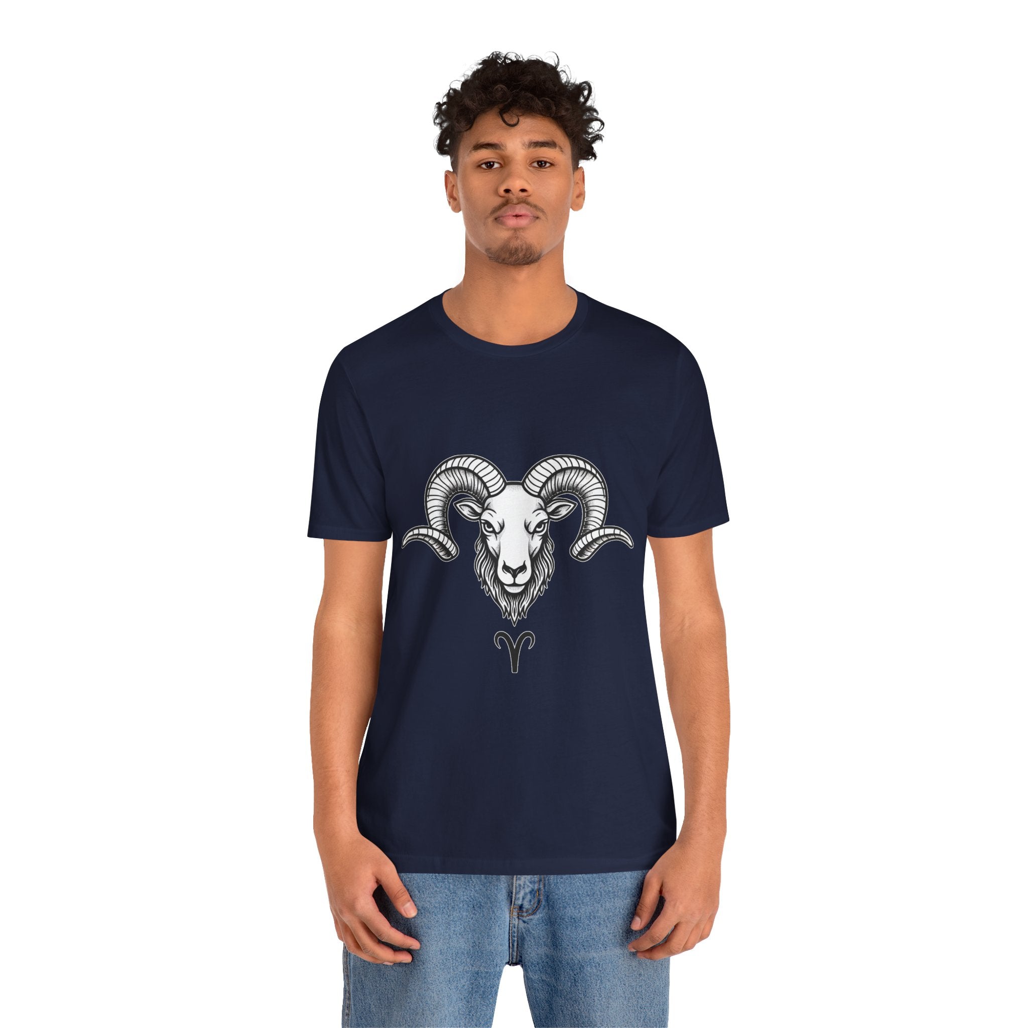 Aries Horoscope Tee - Unisex Black and White Minimal Design