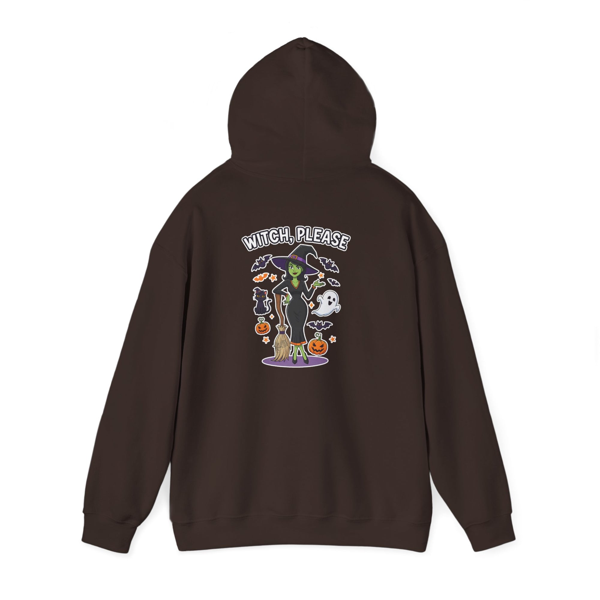 Witch Please Halloween Hoodie - Sassy Witch Sweatshirt with Pumpkin & Ghost Design | Halloween Apparel - Atlas Briefly