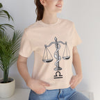 Libra Zodiac Tee - Stylish Unisex Minimalist Black and White Design