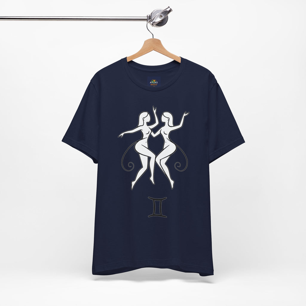 Gemini Zodiac Tee - Minimalistic Black and White Unisex Design