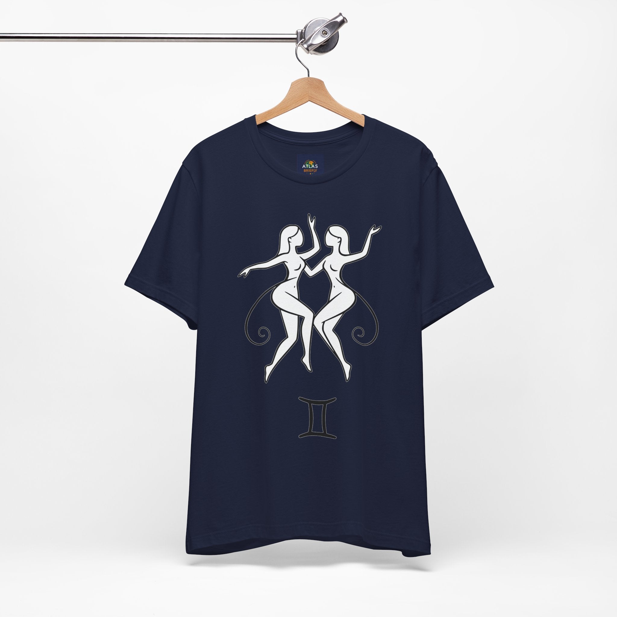 Gemini Zodiac Tee - Minimalistic Black and White Unisex Design