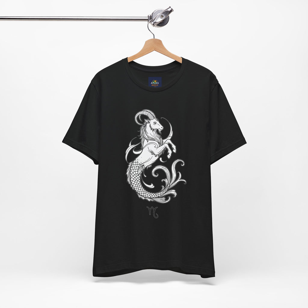 Capricorn Zodiac Tee - Unisex Minimalist Horoscope Shirt in Black and White