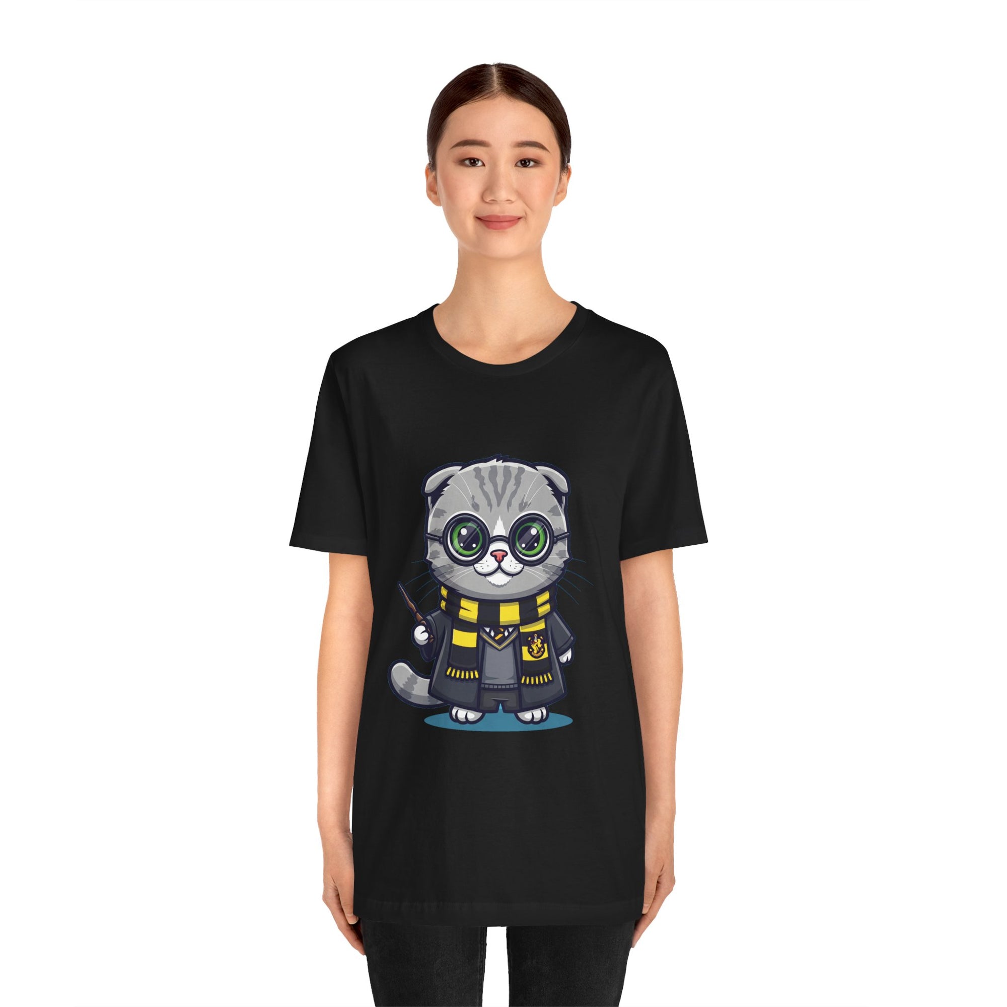 Hufflepurr Harry Potter T-Shirt - Funny Wizarding World Tee | Cute Potter Cat Gift - Atlas Briefly