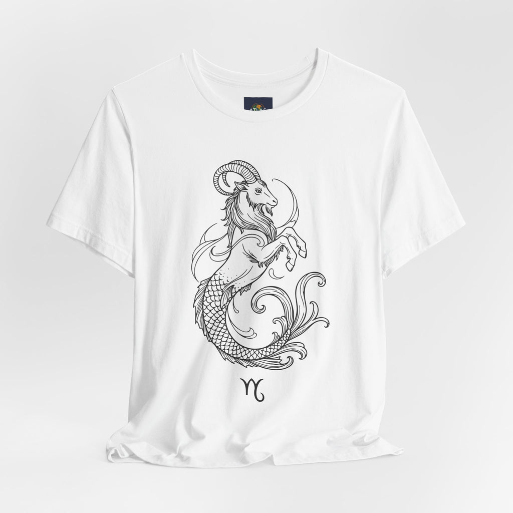 Capricorn Zodiac Tee - Unisex Minimalist Horoscope Shirt in Black and White