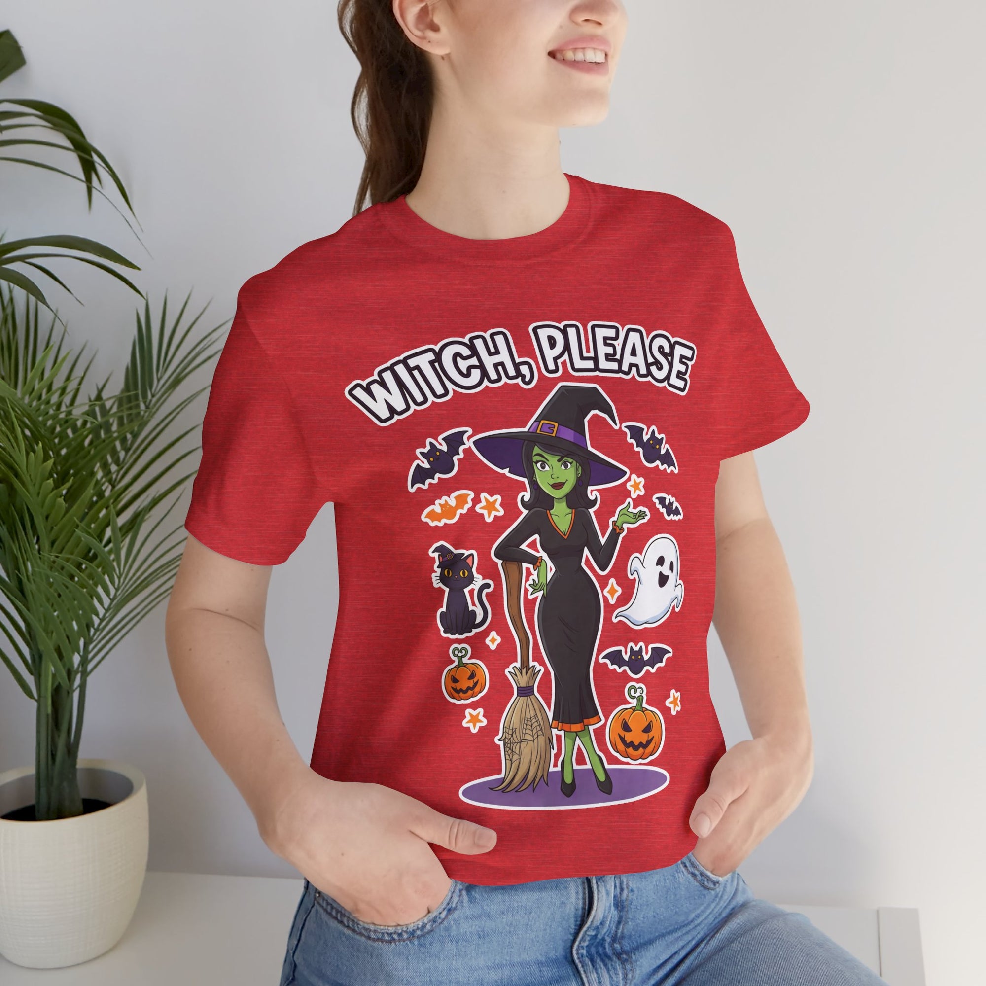 Witch Please Halloween T-Shirt - Sassy Witch Tee with Pumpkin Design | Funny Halloween Shirt - Atlas Briefly