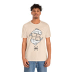 Pisces Zodiac T-shirt - Minimalist Black and White Unisex Tee